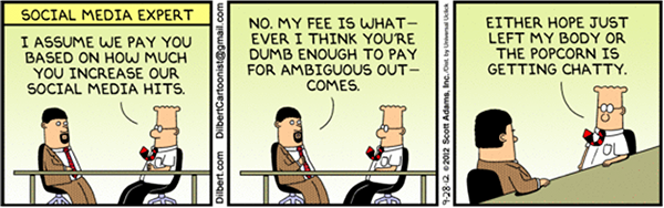 Dilbert talks to Social media guru