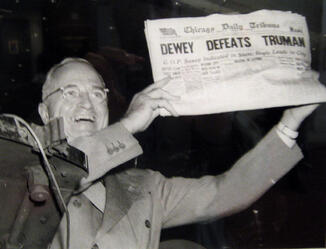 Dewey Defeats Truman above the fold