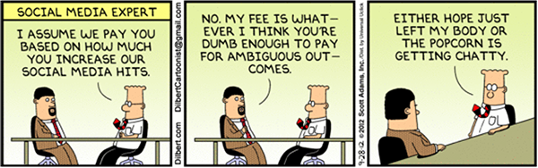 Dilbert talks to Social media guru