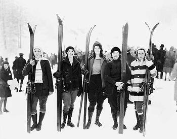 Five skiers