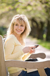 Student Texting Higher Education Marketing