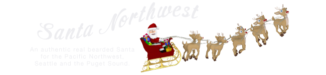 An authentic real bearded Santa for the Pacific Northwest, Seattle and the Puget Sound.